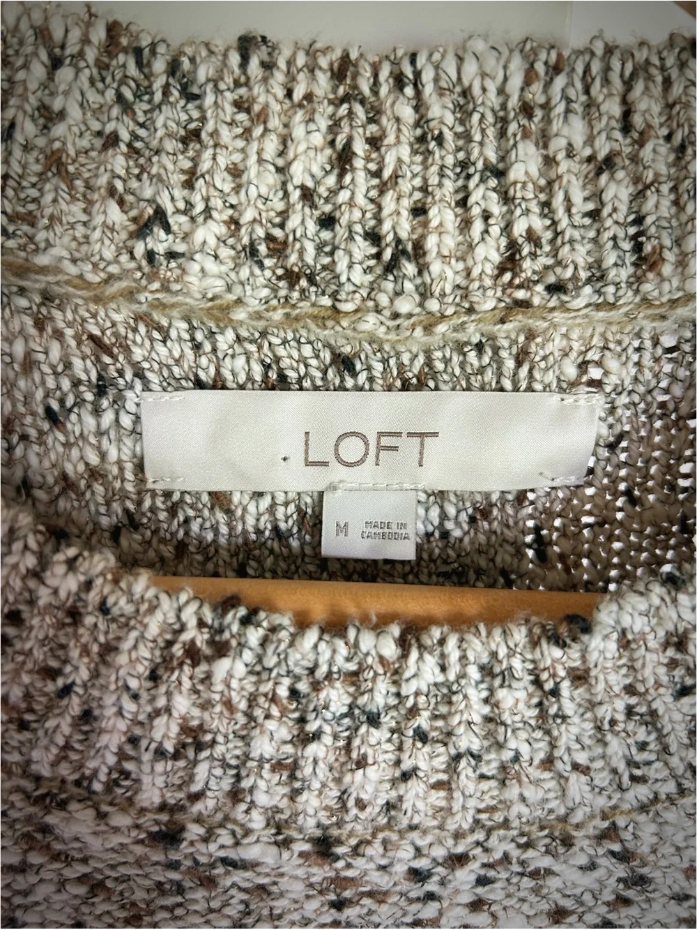 LOFT Short Sleeve Multi Knit Preppy Sweater Size M